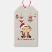 Maandelijkse kerstdagen winterdieren Monkeys Gift Cadeaulabel (Voorkant)