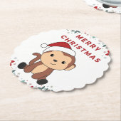 Maandelijkse kerstdagen winterkalkoenen kartonnen onderzetters (Gekanteld)