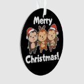 Maandelijkse kerstdieren apen Zware kerst O Ornament (voorkant)