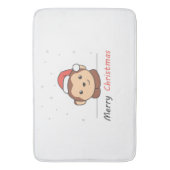 Maandelijkse kerstsneeuw Winterdieren apen Badmat (Voorkant Verticaal)