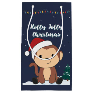 Maandelijkse kerstsneeuw Winterdieren apen Kleine Klein Cadeauzakje