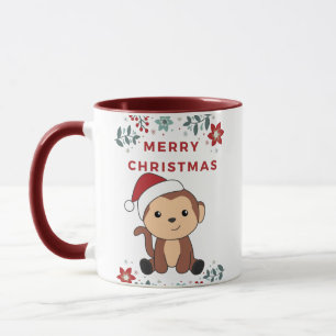 Maandelijkse kerstsneeuw Winterdieren apen Mok