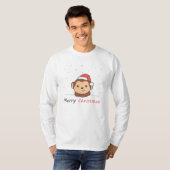 Maandelijkse kerstsneeuw Winterdieren apen T-shirt (Voorkant volledig)