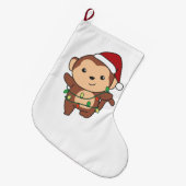 Maandelijkse kerstwinterdieren apen grote kerstsok (Voorkant (Hangend))