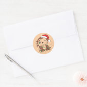 Maandelijkse kerstwinterdieren apen Klassieke Ro Ronde Sticker (Envelop)