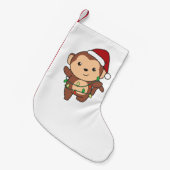 Maandelijkse kerstwinterdieren apen kleine kerstsok (Voorkant (Hangend))