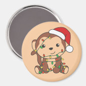 Maandelijkse kerstwinterdieren apen Magnet (Voorkant / Achterkant)