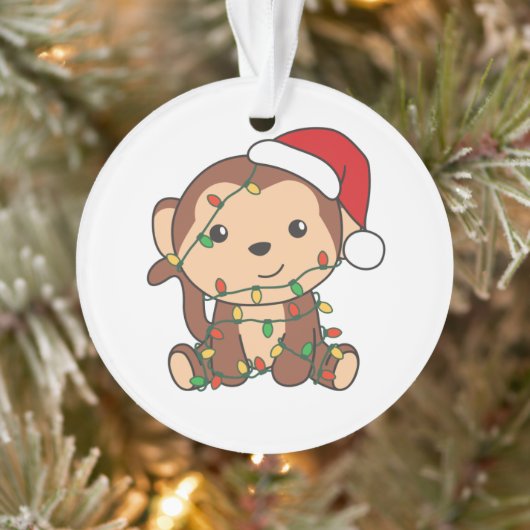 Maandelijkse kerstwinterdieren apen ornament (Boom)