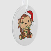Maandelijkse kerstwinterdieren apen ornament (voorkant)