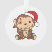 Maandelijkse kerstwinterdieren apen ornament (voorkant)