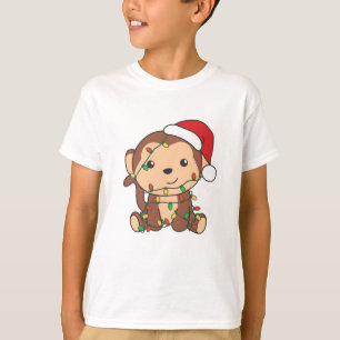 Maandelijkse kerstwinterdieren apen t-shirt