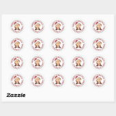 Maandelijkse kerstwintersneeuw ronde sticker (Vel)