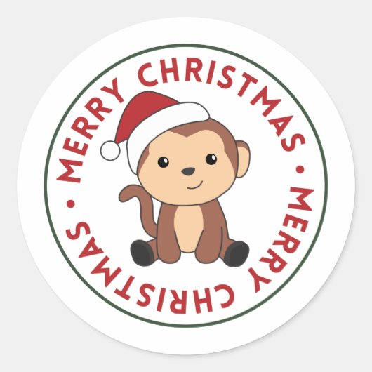 Maandelijkse kerstwintersneeuw ronde sticker (Voorkant)
