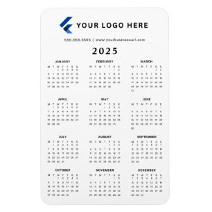 Maandelijkse Logo Minimalist 2025 Kalender Magneet