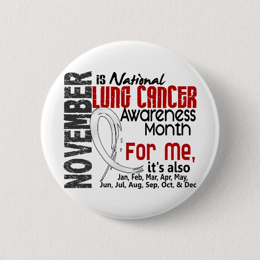 Maandelijkse Lung Cancer Bewustheid voor mij Ronde Button 5,7 Cm (Voorkant)