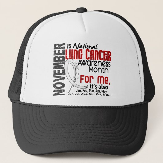 Maandelijkse Lung Cancer Bewustheid voor mij Trucker Pet (Voorkant)
