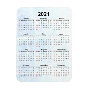 Maandelijkse Magnet van de Kalender van 2021 Gestr Magneet