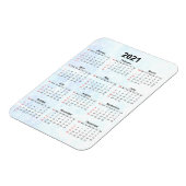 Maandelijkse Magnet van de Kalender van 2021 Gestr Magneet (Linkerzijde)