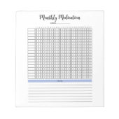 Maandelijkse medicatie Tacker Notitieblok (Voorkant)