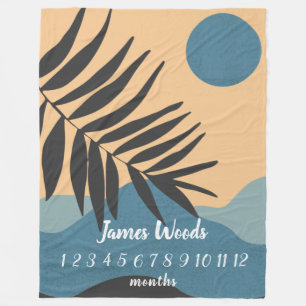 Maandelijkse mijlpaal babymandje fleece deken