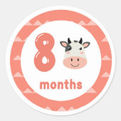 Maandelijkse mijlpaal Koe Ronde Sticker (Voorkant)