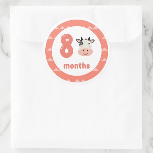 Maandelijkse mijlpaal Koe Ronde Sticker (Tas)