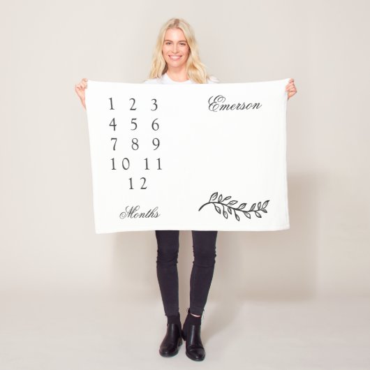 Maandelijkse mijlpaal voor Elegant Twig Baby Fleece Deken (In situ)