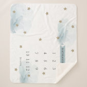 Maandelijkse mijlpaal voor gouden sterren en wolke sherpa deken (Voorkant)