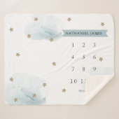 Maandelijkse mijlpaal voor gouden sterren en wolke sherpa deken (Voorkant (horizontaal))