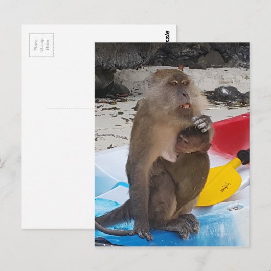 Maandelijkse moeder en Baby Briefkaart (Voorkant / Achterkant)