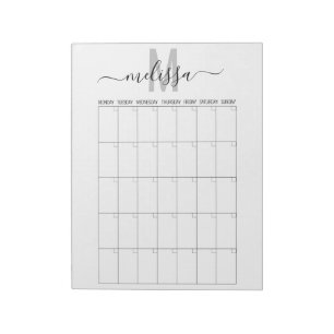 Maandelijkse Monogram Planning Agenda Planner Notitieblok