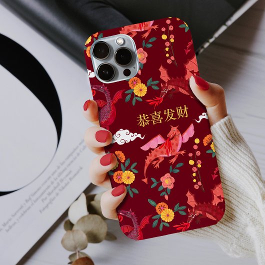 Maandelijkse nieuwe jaar van de rode draak Case-Mate iPhone case