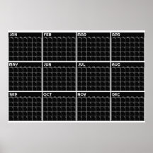 Maandelijkse Ongedateerde Minimalistische Wandplan