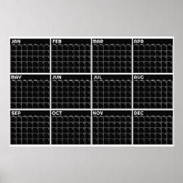 Maandelijkse Ongedateerde Minimalistische Wandplan Poster