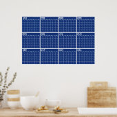 Maandelijkse Ongedateerde Minimalistische Wandplan Poster (Keuken)