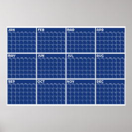 Maandelijkse Ongedateerde Minimalistische Wandplan Poster