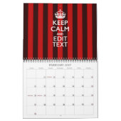 Maandelijkse persoonlijke KEEP CALM Red Jouw tekst Kalender (Feb 2027)