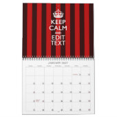 Maandelijkse persoonlijke KEEP CALM Red Jouw tekst Kalender (Jan 2027)