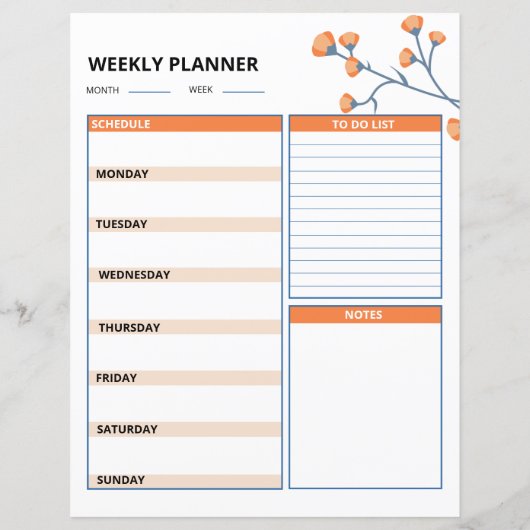 Maandelijkse Planner afdrukbare sjabloon (Achterkant)