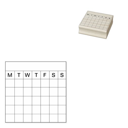 Maandelijkse planner Agenda Grid Tracker Bujo Rubberstempel (Gestempeld)