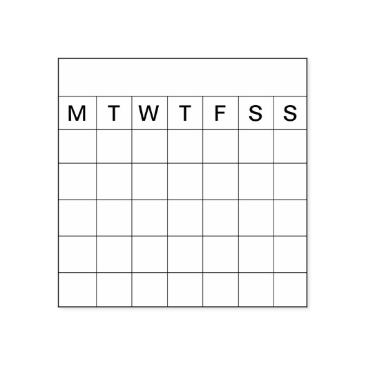 Maandelijkse planner Agenda Grid Tracker Bujo Rubberstempel (Afrduk)