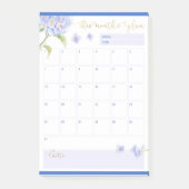 Maandelijkse Planner Blauwe Hortensia Bloem Post-it® Notes (Voorkant)
