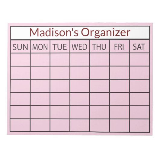 Maandelijkse Planner Business Notitieblok (Voorkant)