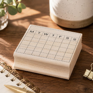 Maandelijkse planner kalender grid tracker Bujo Rubberstempel