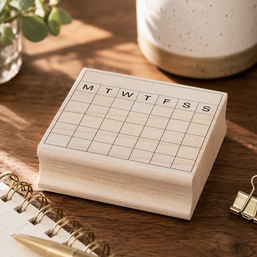 Maandelijkse planner kalender grid tracker Bujo Rubberstempel