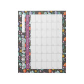 Maandelijkse planner lente kleurrijke bloemen notitieblok (Linkerzijde)