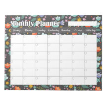 Maandelijkse planner lente kleurrijke bloemen