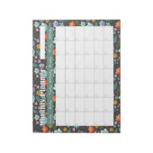 Maandelijkse planner lente kleurrijke bloemen notitieblok (Linkerzijde)