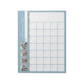 Maandelijkse Planner - modern script en fotoblauw Notitieblok (Linkerzijde)