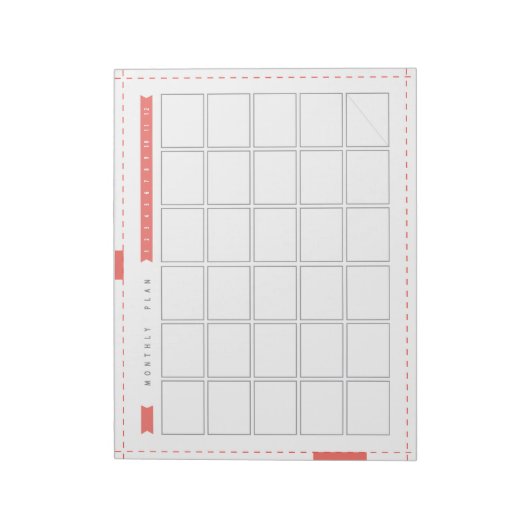 Maandelijkse planner - Rd-lint Notitieblok (Linkerzijde)